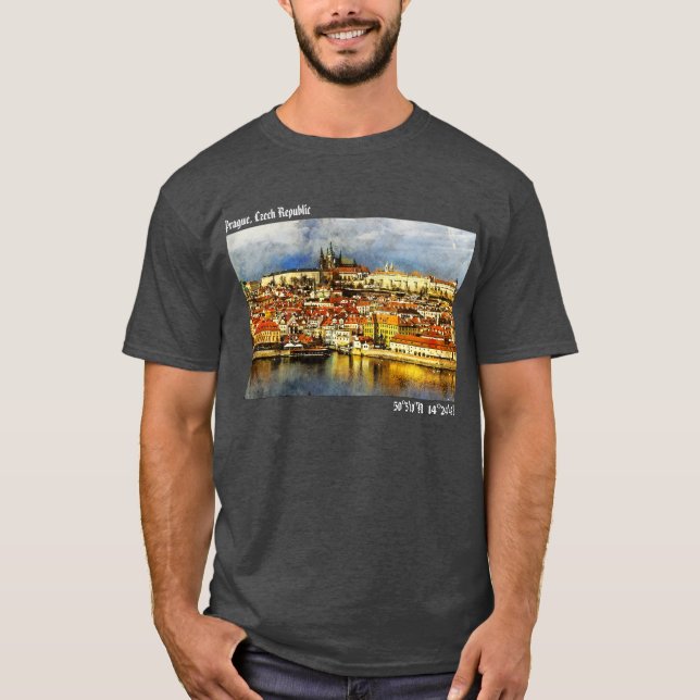Den gamla staden Prag (Praha) från Bridge Torn T Shirt (Framsida)