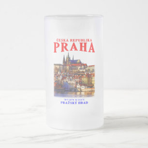 Den gamla staden Prag. Tjeckien. Frostat Ölglas