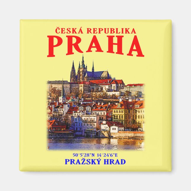 Den gamla staden Prag. Tjeckien. Magnet (Framsidan)