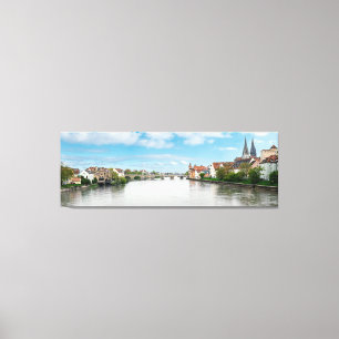 Den gamla staden Regensburg, Tyskland Canvastryck