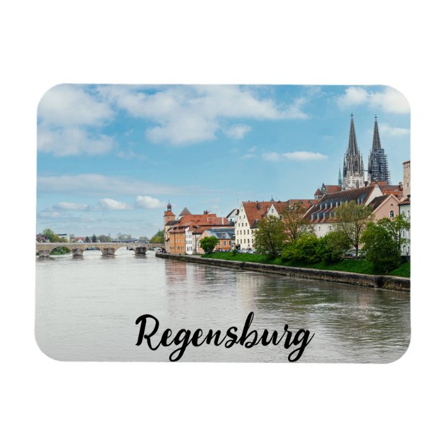 Den gamla staden Regensburg, Tyskland Magnet (Horisontell)