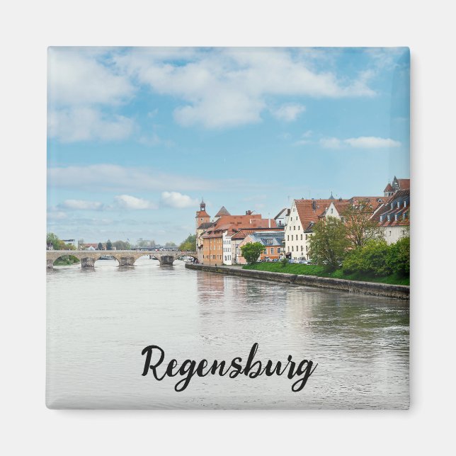 Den gamla staden Regensburg, Tyskland Magnet (Framsidan)