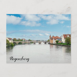 Den gamla staden Regensburg, Tyskland Vykort
