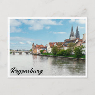 Den gamla staden Regensburg, Tyskland Vykort