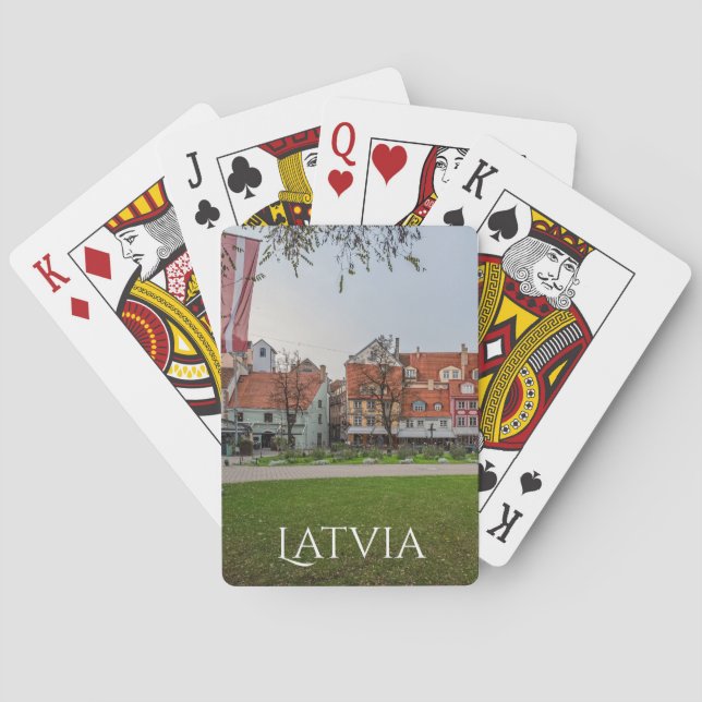 Den gamla staden Riga på hösten Casinokort (Baksidan)