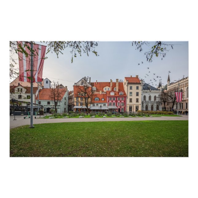 Den gamla staden Riga på hösten Fototryck (Framsidan)