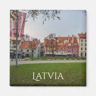 Den gamla staden Riga på hösten Magnet