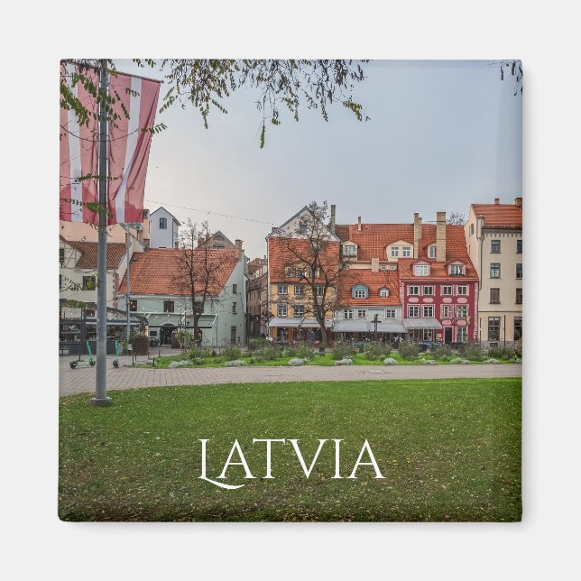 Den gamla staden Riga på hösten Magnet (Framsidan)