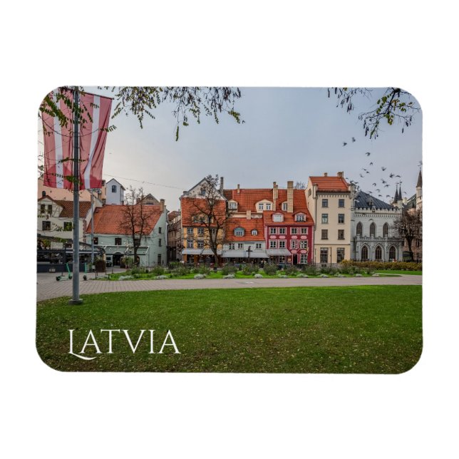 Den gamla staden Riga på hösten Magnet (Horisontell)
