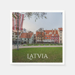Den gamla staden Riga på hösten Pappersservett