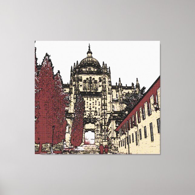 Den gamla staden Salamanca-katedralen Canvastryck (Framsida)