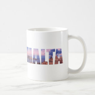 Den gamla staden Valletta och hamntexten i Malta Kaffemugg