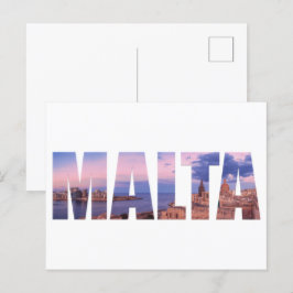 Den gamla staden Valletta och hamntexten i Malta Vykort