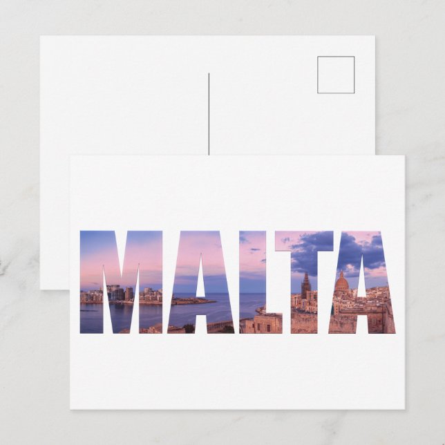 Den gamla staden Valletta och hamntexten i Malta Vykort (Fram/baksida)