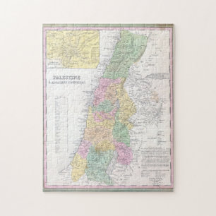 Den gamla staten Palestina-Karta 1836 Pussel