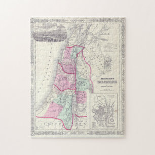 Den gamla staten Palestina-Karta 1864 Pussel
