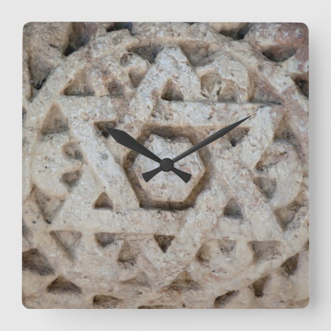 Den gamla stjärnan av David Carving, Israel Fyrkantig Klocka (Framsida)