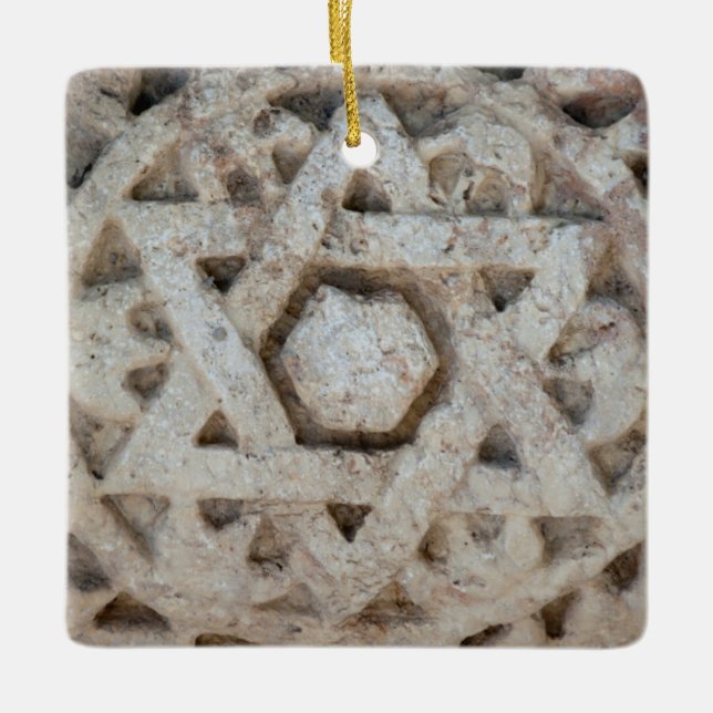 Den gamla stjärnan av David Carving, Israel Julgransprydnad Keramik (Framsida)