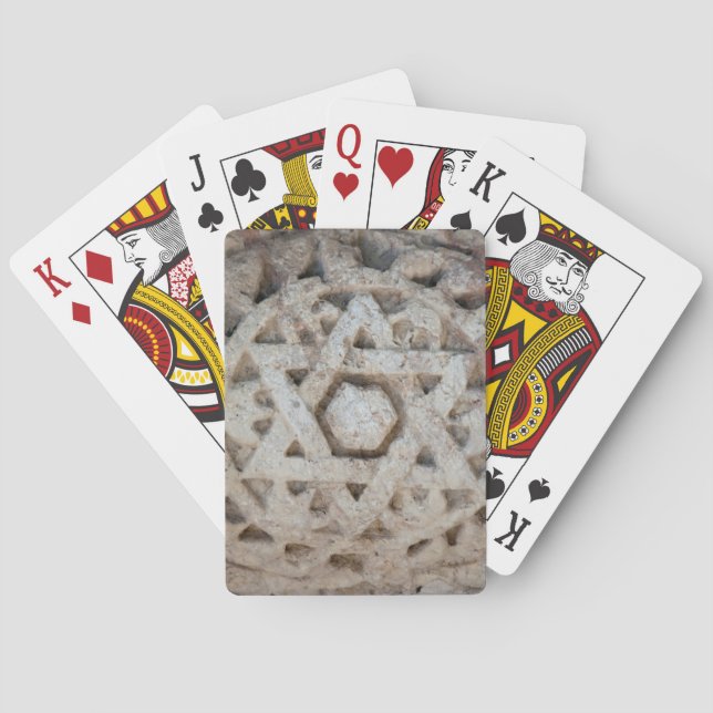 Den gamla stjärnan av David Carving, Israel Spelkort (Baksidan)