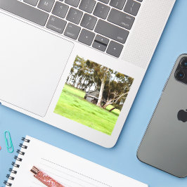 Den gamla trästången klistermärken