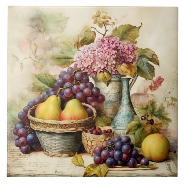 Den gamla världsdelen Stil, fortfarande livstidsli Kakelplatta (Framsidan)