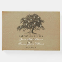 Den gamla Vintagen Oak Träd Bröllop-samlingen Gästböcker