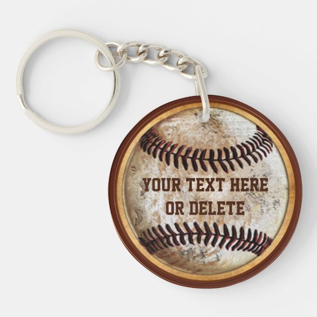 Den gamla Vintagen ser Baseboll nyckelring PERSONL (Framsidan)