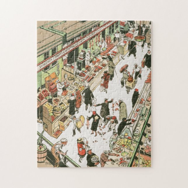 Den gamla Washingtonmarknaden i Tribeca NYC 1920-t Pussel (Vertikal)