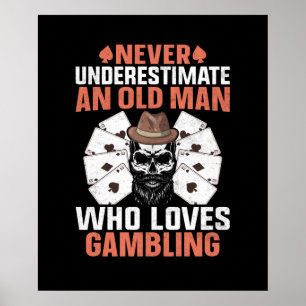 Den gamle Gambling ord art Casino-spelrummet Poster