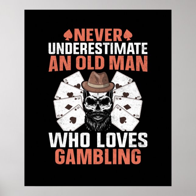 Den gamle Gambling ord art Casino-spelrummet Poster (Framsidan)