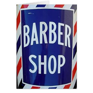 den gammala barberaren shoppar undertecknar OBS kort
