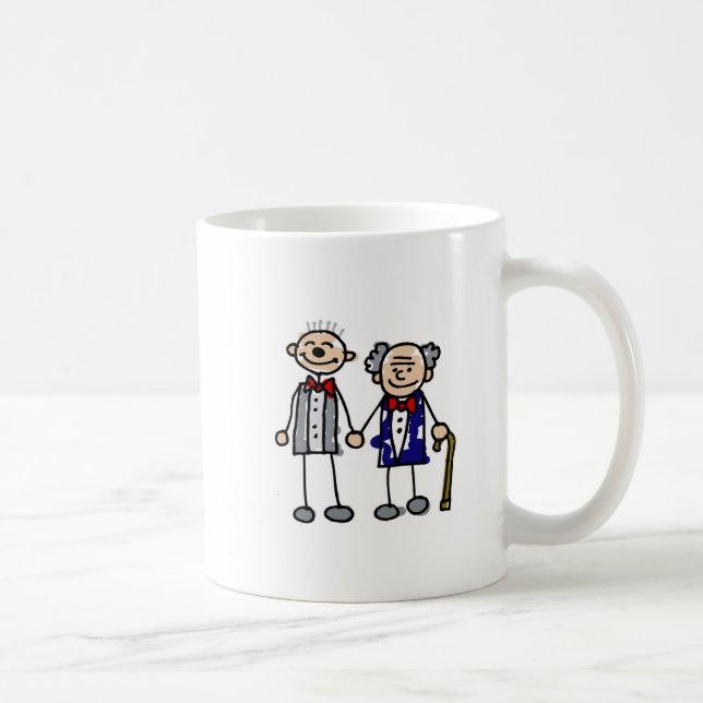 Den gammala bögen kopplar ihop kaffemugg (Höger)