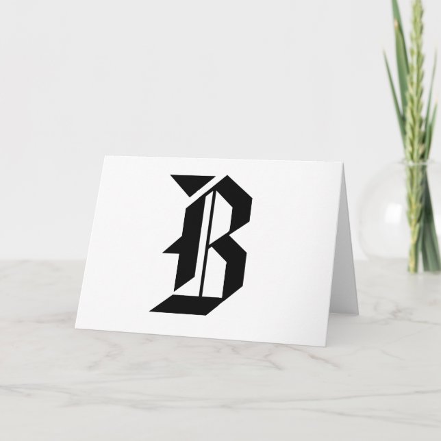 Den gammala engelska anpassadet för Monogram B Anteckningskort (Framsida)