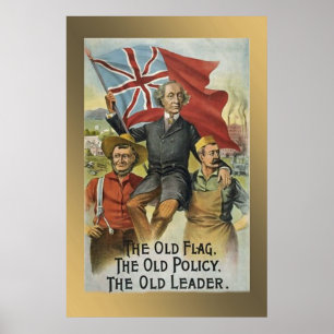 "Den gammala flagga - den gammala politiken - den Poster