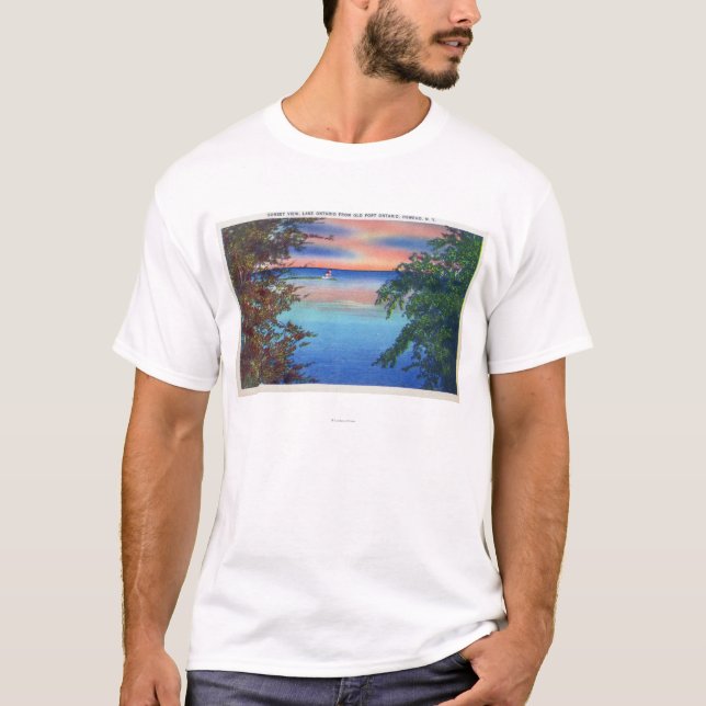 Den gammala fortOntario solnedgången beskådar av Tee Shirt (Framsida)