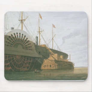 Den gammala frigaten HMS Agamemnon med henne väge Musmatta