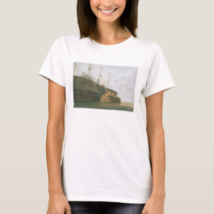 Den gammala frigaten HMS Agamemnon med henne väge Tee