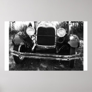 Den gammala klassikerbilen beklär avslutar poster