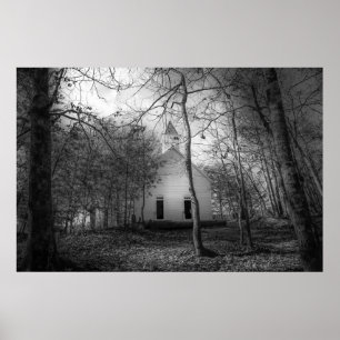 Den gammala kyrkan för underbar rökig bergCades Poster