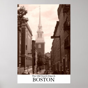 Den gammala nordkyrkan i Boston, Massachusetts Poster