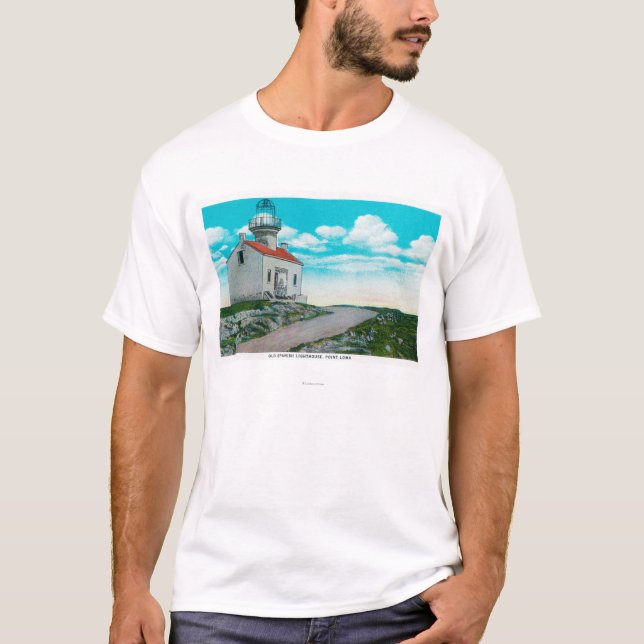 Den gammala spanska fyren på pekar Loma Tee Shirt (Framsida)