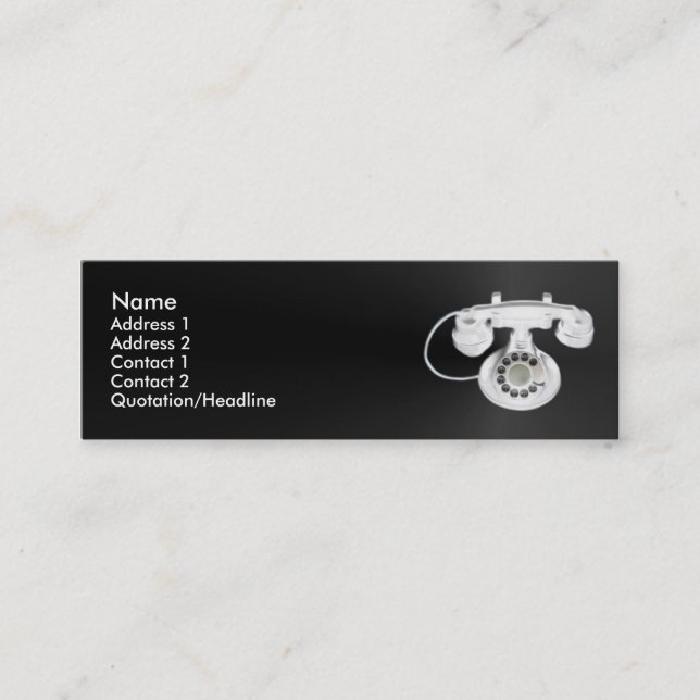 Den gammala telefonen profilerar kortet mini visitkort (Framsida)