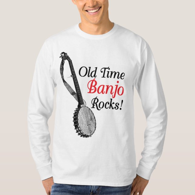 Den gammala Time Banjomanar tänder T Shirt (Framsida)