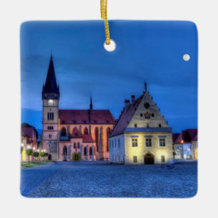 Den gammala townen kvadrerar i Bardejov, Julgransprydnad Keramik