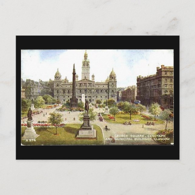 Den gammala vykortet, Glasgow, George kvadrerar Vykort (Framsida)