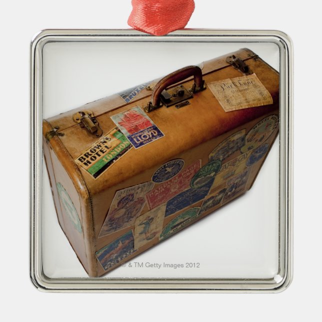 den gammalmodiga resväskan med reser julgransprydnad metall (Framsidan)