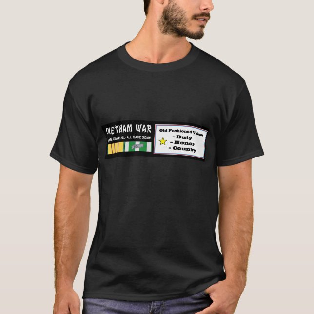 DEN GAMMALMODIGA VIETNAMKRIGETVETERAN VÄRDERAR TEE SHIRT (Framsida)