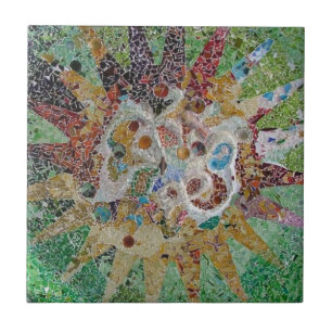 Den Gaudi mosaiken belägger med tegel Kakelplatta