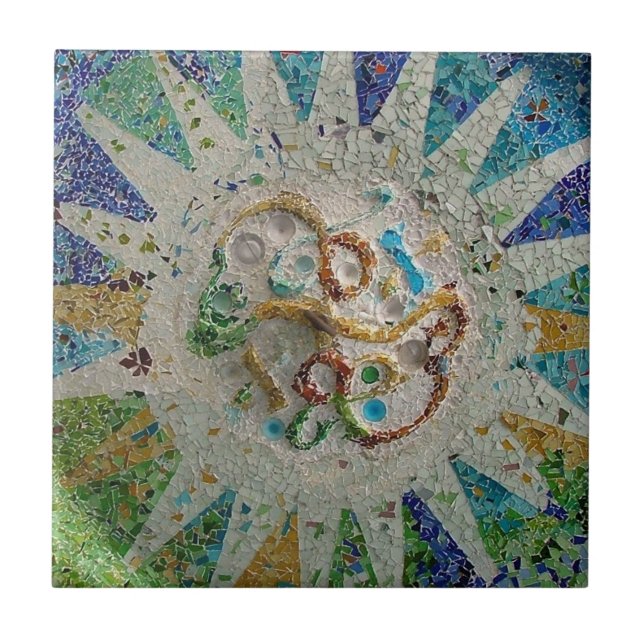 Den Gaudi mosaiken belägger med tegel Kakelplatta (Framsidan)