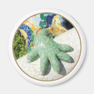 Den Gaudi ödlan räcker belägger med tegel Magnet